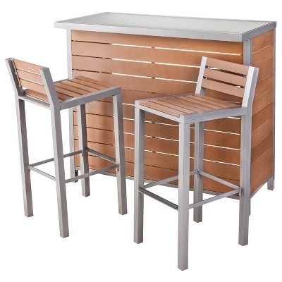 Bryant Faux Wood Patio Bar Furniture Set - Threshold™