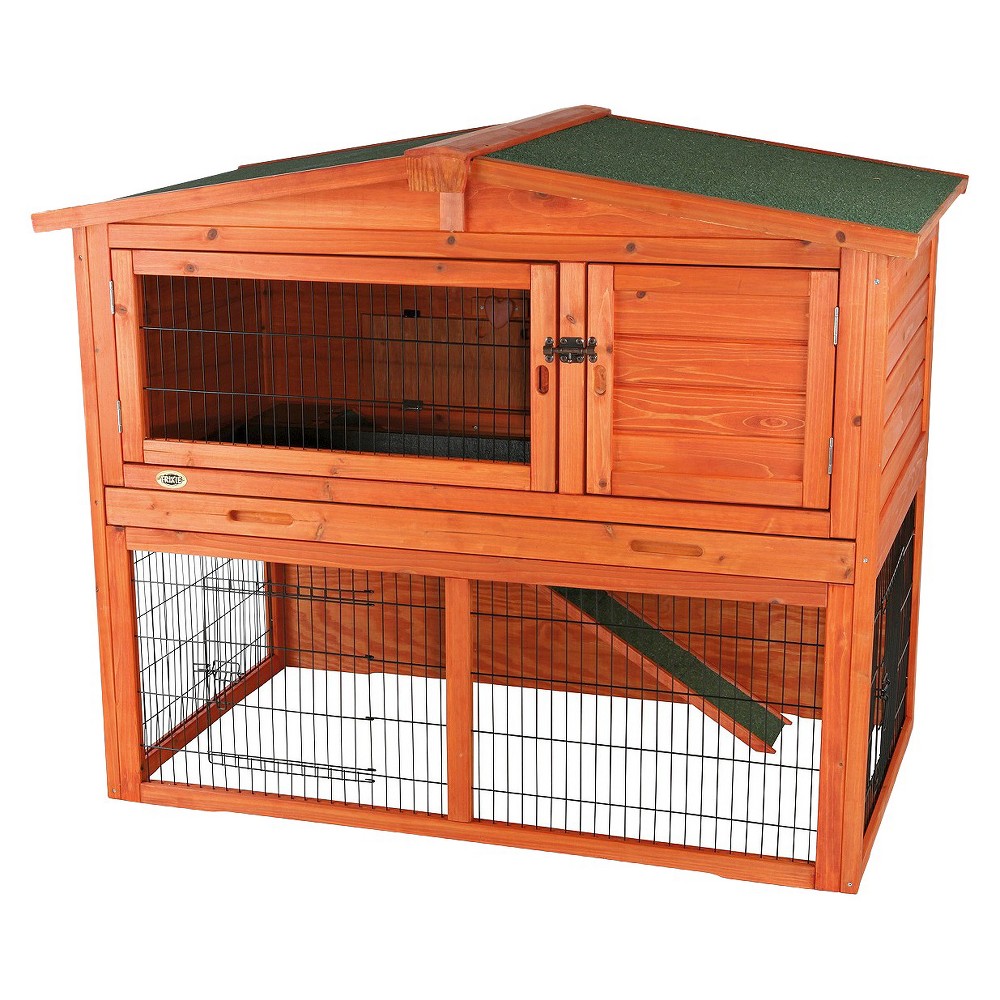 EAN 4011905623214 product image for Rabbit Hutch with Peaked Roof - brown - Medium | upcitemdb.com