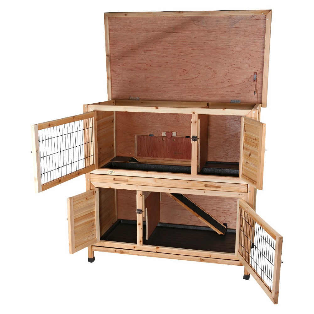 EAN 4011905624051 product image for 2-Story Rabbit Hutch - brown - Medium | upcitemdb.com