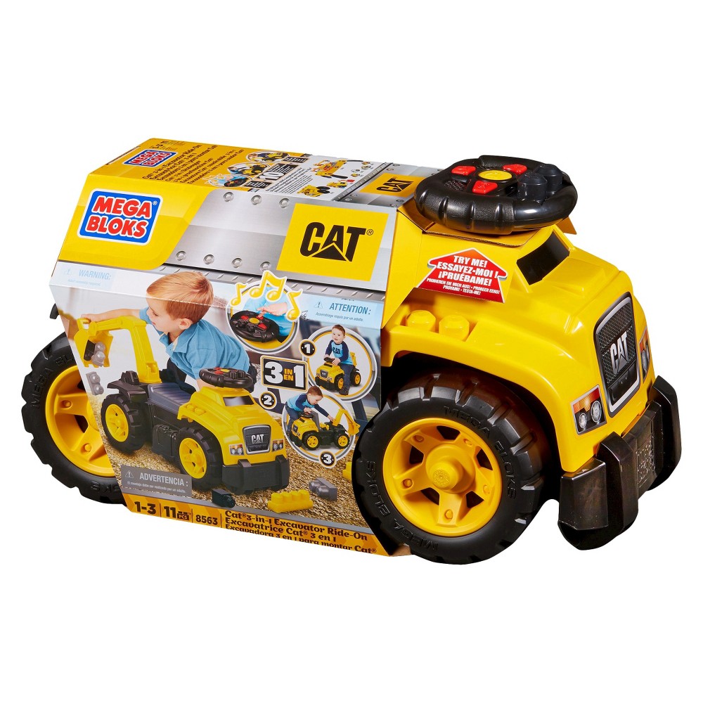 UPC 065541085633 product image for Mega Bloks CAT 3-in-1 Excavator Ride-On | upcitemdb.com