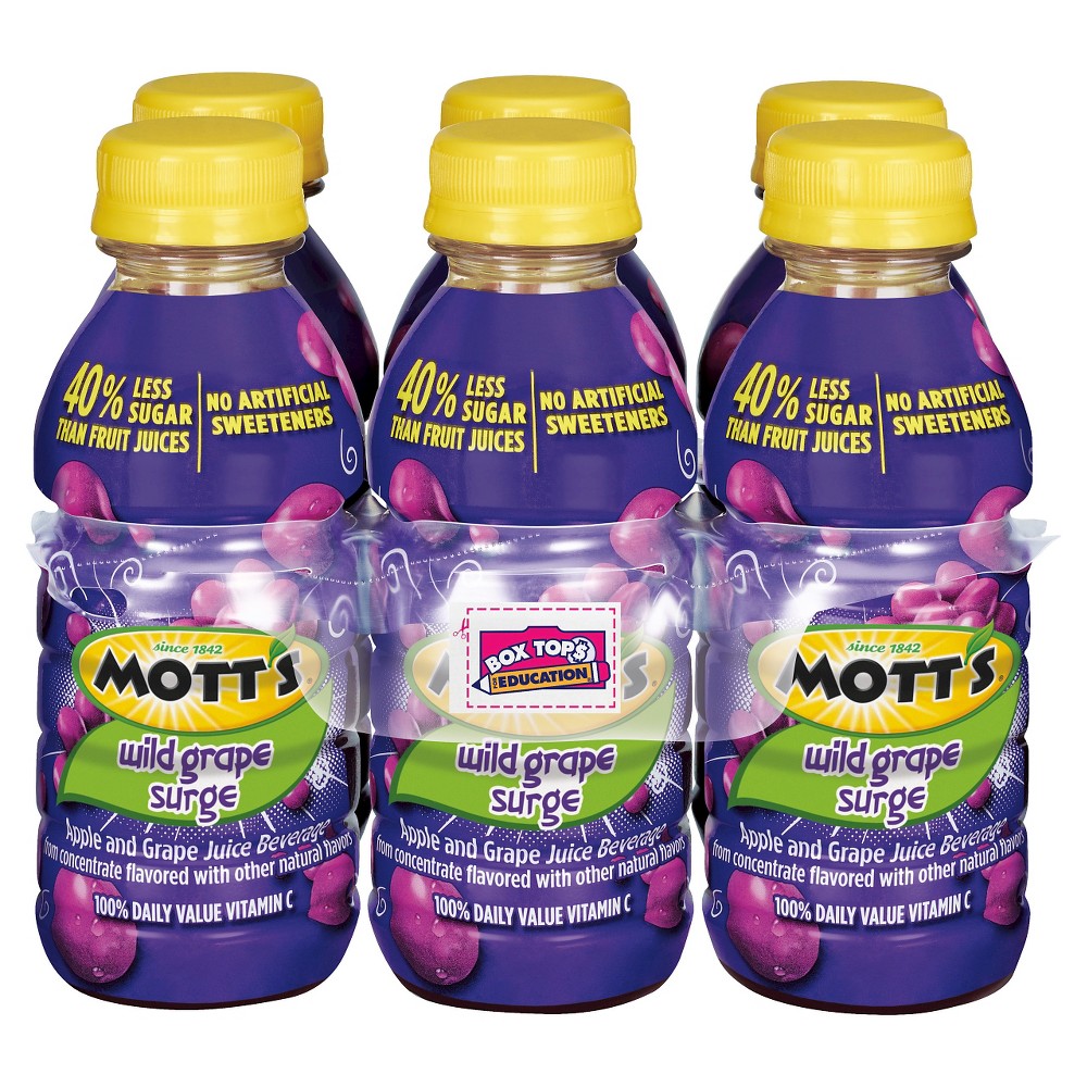 UPC 014800000092 product image for Mott's Wild Grape Surge Juice 8 oz 6 pk | upcitemdb.com