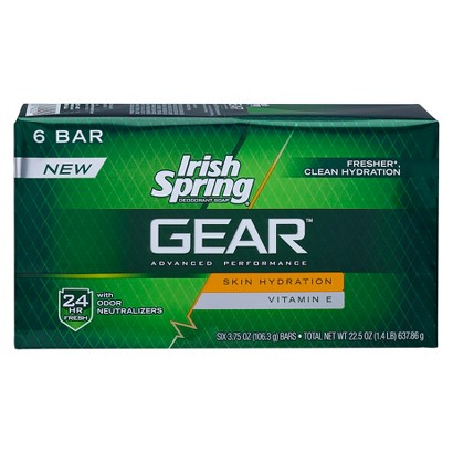 UPC 035000142221 product image for Irish Spring GEAR Skin Hydration Bar Soap 3.75oz, 6 Pack | upcitemdb.com