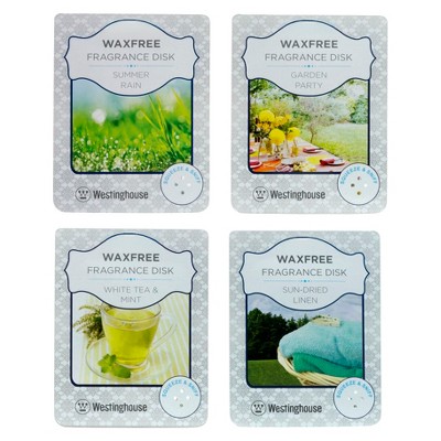 Wax Free Fragrance Disks 4 pack Assortment Set - Fresh Scents