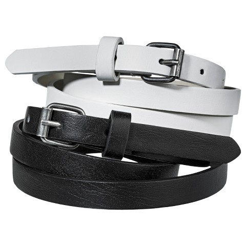 Women's Two Pack Skinny Belt - Black & White - Mossimo Supply Co.™
