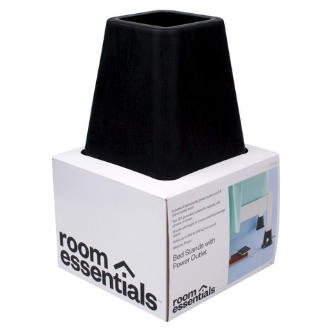 Bed Risers with Power Outlet - Black - Room Esse... : Target