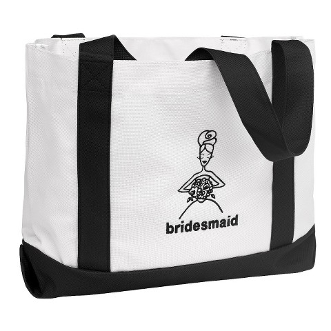 Bridesmaid Canvas Wedding Gift Tote Bag - WhiteBlack product details ...