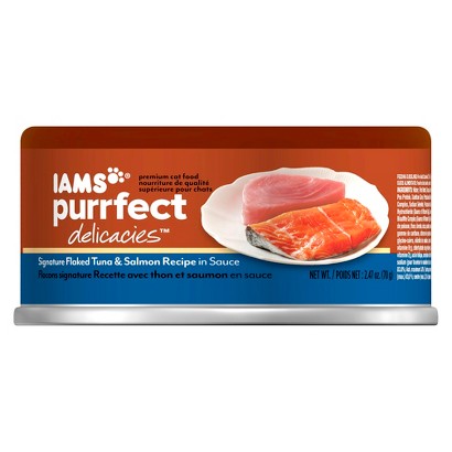 UPC 019014702756 product image for Iams Purrfect Delicacies Wet Cat Food Tuna & Salmon Recipe in Sauce 2. | upcitemdb.com