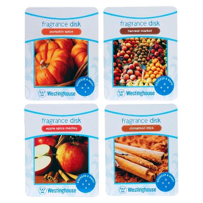 Wax Free Fragrance Disks 4 pack Assortment Set - Spice Scents
