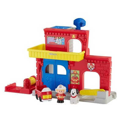 fisher price fire station and engine playset