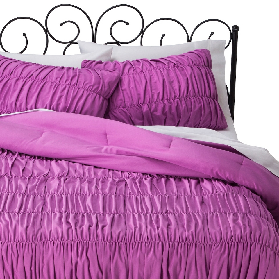 Xhilaration Ruched Textured Comforter Set Orchid On Popscreen