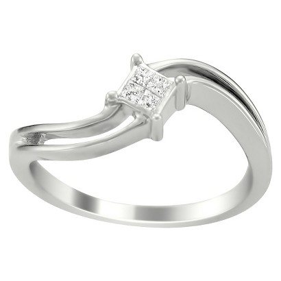 ... Cut Diamond Composite set Promise Ring in 14K White Gold (H-I, I2