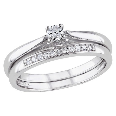 Tevolio 0.17 CT.T.W. Diamond Prong Set Wedding Ring in Sterling Silver ...