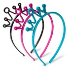 Girls' 3-Pack Crown Headband - Black/Teal/Pink
