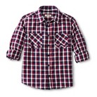 Boys' Checkered Button Down Shirt - Red XL