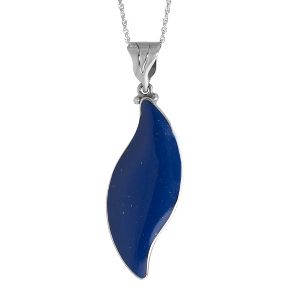 Sterling Silver Lapis Lazuli Inlay Pendant - Silver/Blue (18")