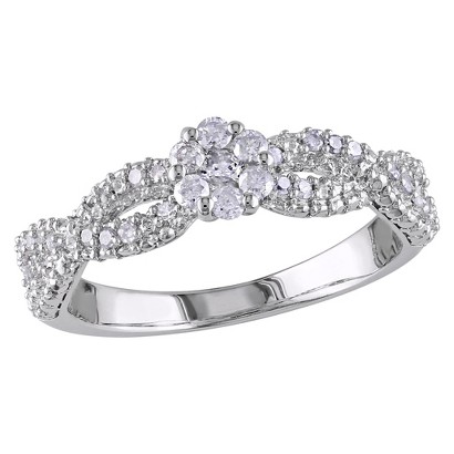 ... Round Diamond Pave Set Promise Ring in Sterling Silver -I2:I3  GHI