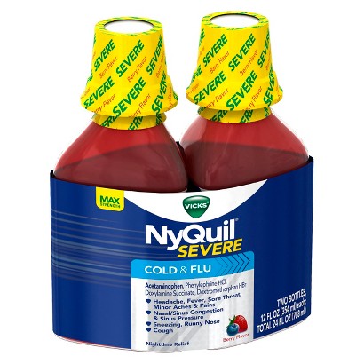 UPC 323900038165 product image for Vicks NyQuil Severe Cold & Flu Nighttimge Relief Twin Pack - 12 fl oz | upcitemdb.com