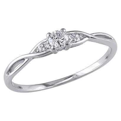 ... Shared Prong Setting Promise Ring in 10K White Gold - I2:I3 GHI