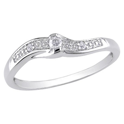 05 CT.T.W. Round Diamond Promise Ring in 10K White Gold - I2:I3 ...