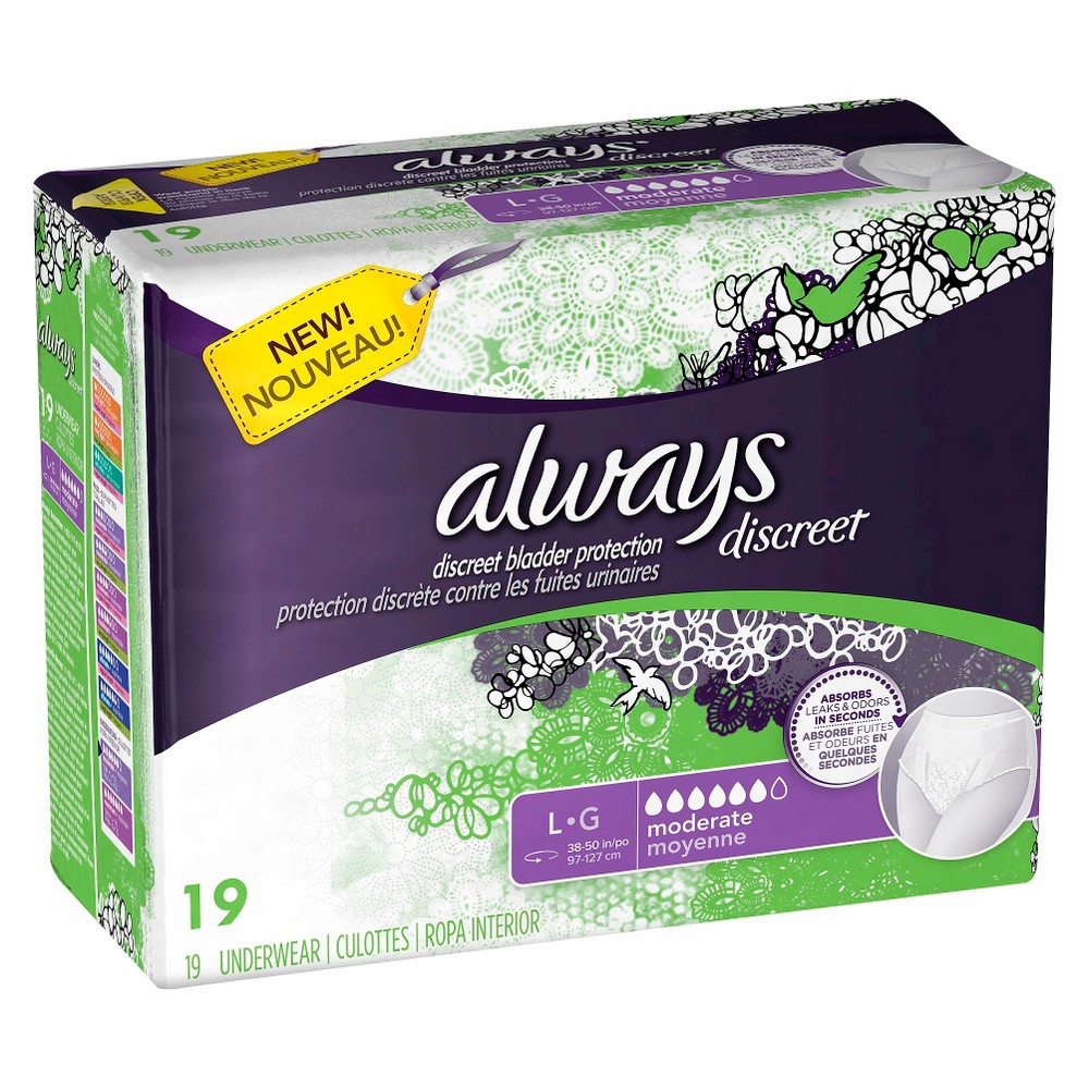 Always Discreet, Incontinence & Postpartum Underwear For Women, Size  Small/Medium, Maximum Absorbency, Disposable, 32 Count 