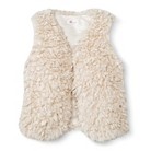 Girls' Faux Fur Fashion Vest - Bone XS