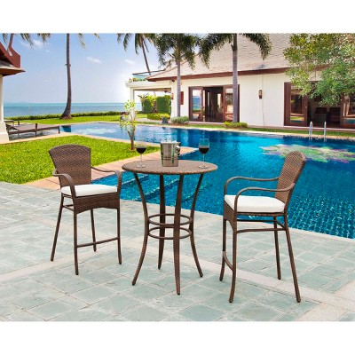 Panama Jack™ Key Biscayne 3-Piece Wicker Bar-Height Patio Furniture Set