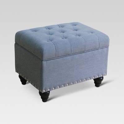 Tufted Storage Ottoman Bench with Nailhead - Soft Ivory - Threshold™