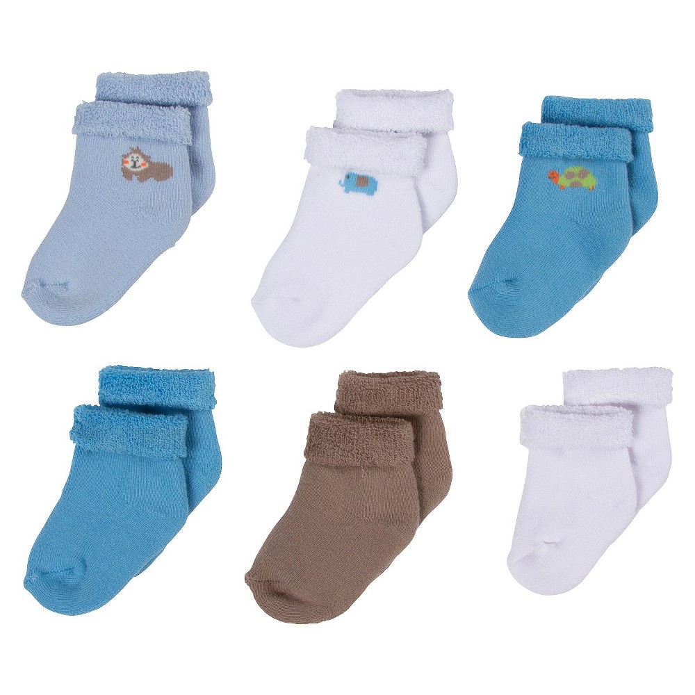 UPC 047213750438 product image for Gerber Newborn Boys' 6 Pack Casual Socks - Blue 0-3 M | upcitemdb.com
