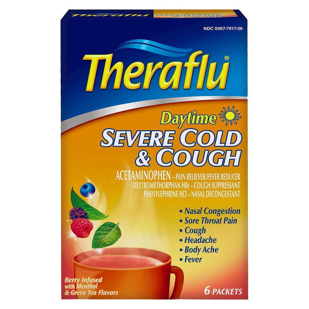 GTIN 300677917060 product image for Theraflu Berry & Green Tea Daytime Severe Cold & Cough Pain | upcitemdb.com