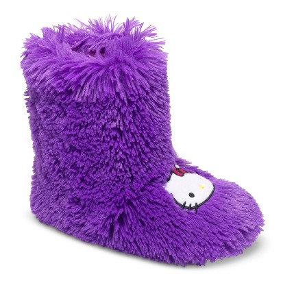 UPC 722691775639 product image for Hello Kitty Women's Shag Slipper Boots Purple 9 | upcitemdb.com