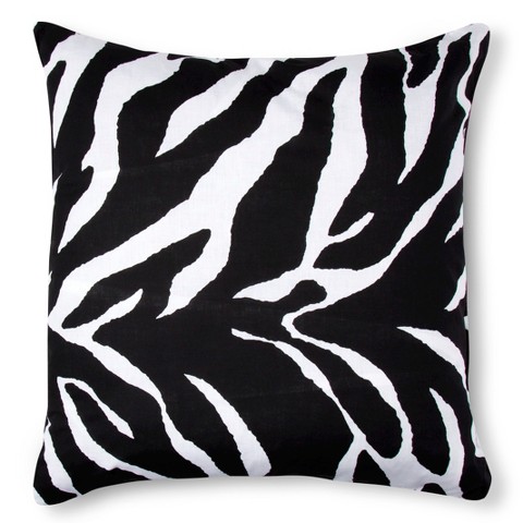 Zebra Decorative Pillow - Black/White (Square) : Target