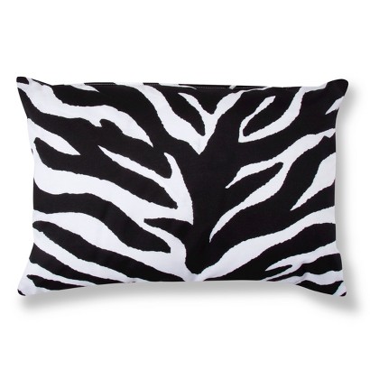 Zebra Decorative Pillow - Black/White (Lumbar) : Target