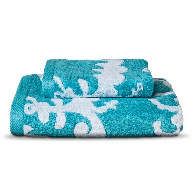 Threshold™ Modern Floral Bath Towel - Turquoise