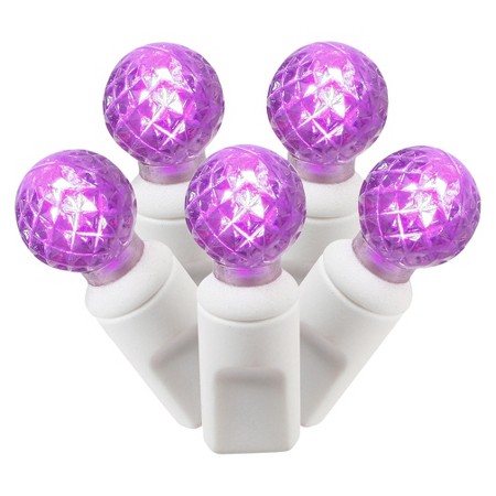 50ct LED Faceted String Light Set - Purple (6
