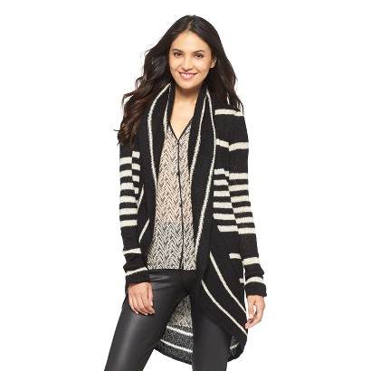 Stripe Cardigan Shawl Sweater - nitrogen