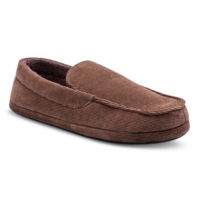 ... by ISOTONER Men's Corduroy Moccasin Slippers product details page