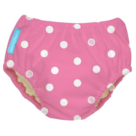 Charlie Banana Reusable Swim Diaper - Polka Dots on Pink (Select Size)
