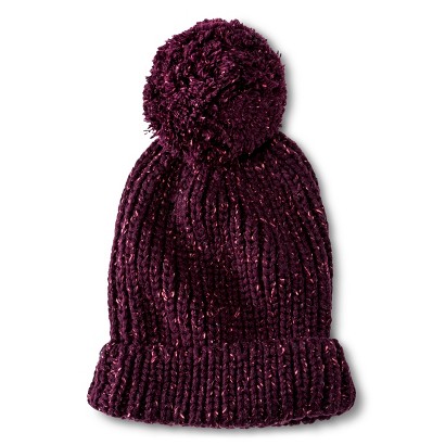 Slouchy Knit  beanie Women's Hat details page product Beanie Solid with target Pom hat