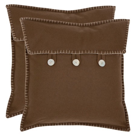 Safavieh 2 Pack Button Closure Throw Pillow - Brown : Target