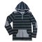 Boys' Striped Long Sleeve Hooded Henley. Additional View 1