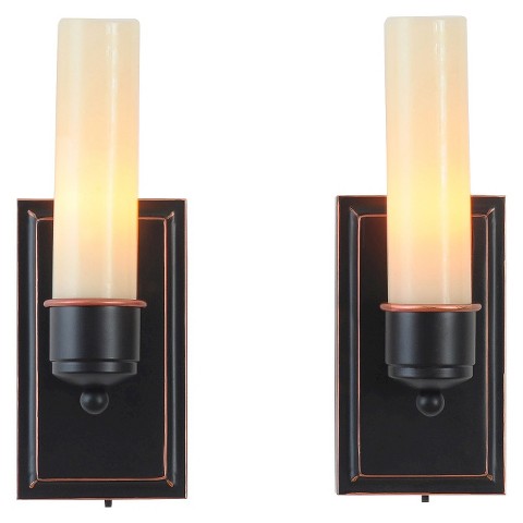 Candle TEK Unscented Wall Sconces with Flameless... : Target