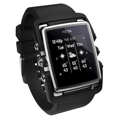 META MW4003 M1 Smart Watch with Stainless Steel Case Black Nylon and ...