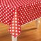 Red/White Dots Plastic Rectangle Tablecover. Additional View 1