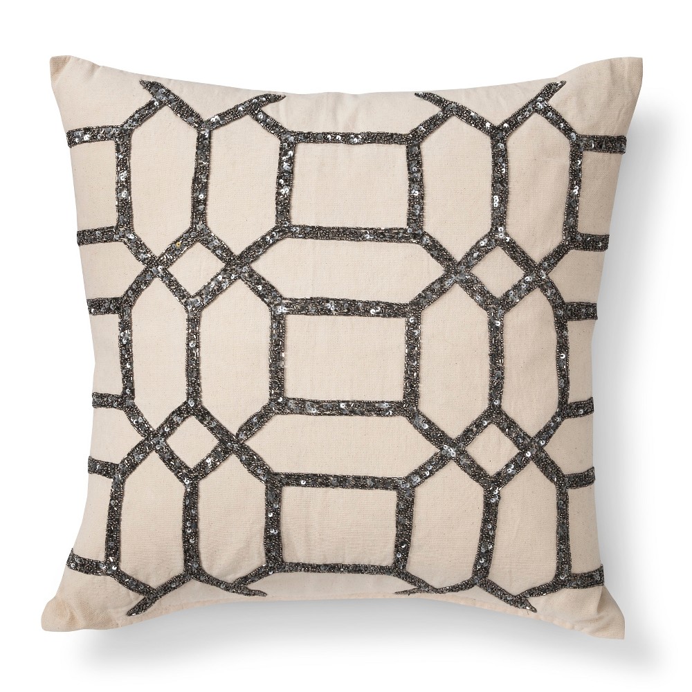 HEXAGON BEADED TOSS PILLOW