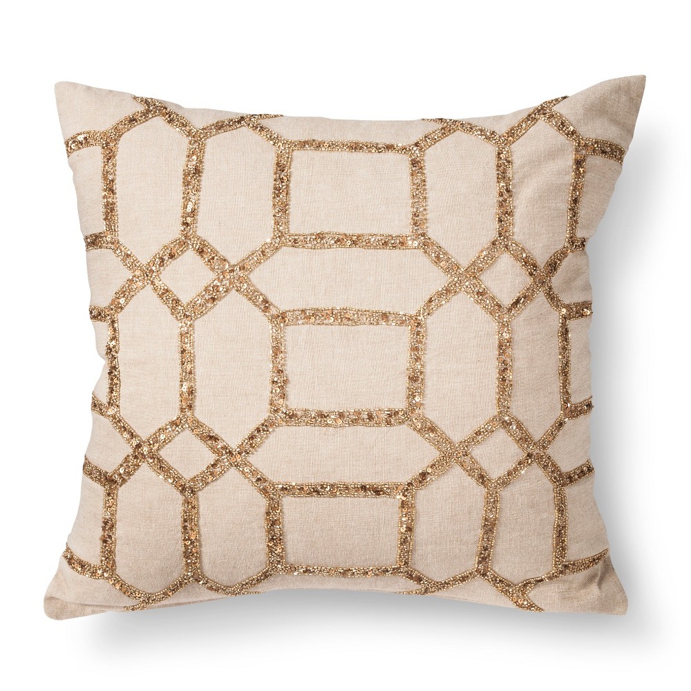 HEXAGON BEADED TOSS PILLOW