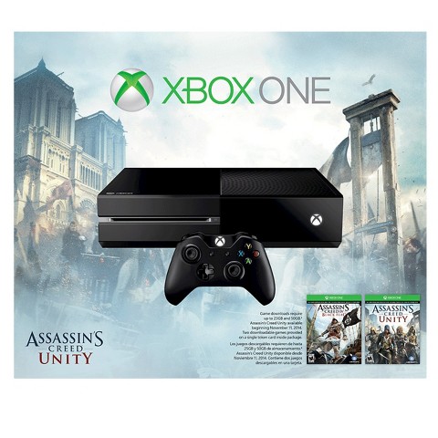 Xbox One 500GB Console Bundle with Assassin's Creed Unity and Black Flag