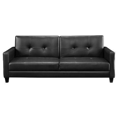 Rome Faux-Leather Convertible Sofa Bed - Black product details page