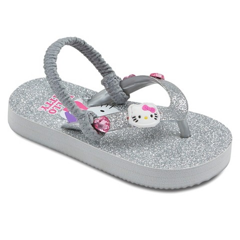 Toddler Girl's Hello Kitty Flip Flop Sandals - Silver product details ...