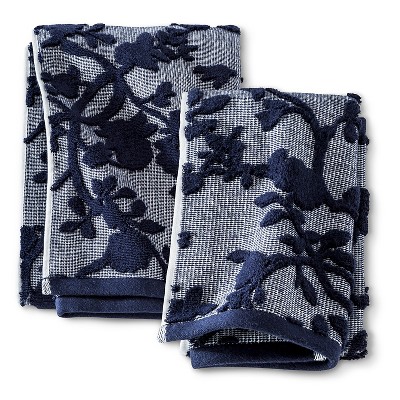 Threshold Bath Towel Navy Floral