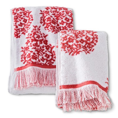 Threshold Bath Towel Coral Paisley